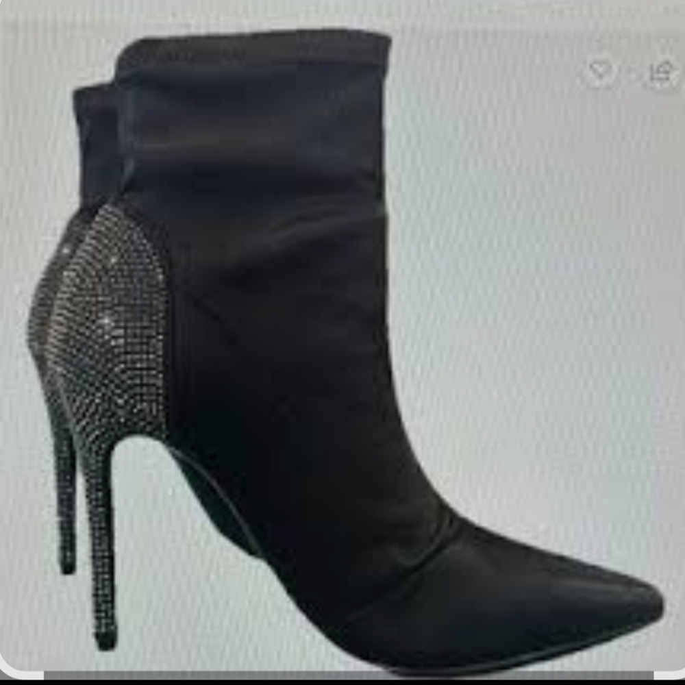 Lauren Lorraine Monique Black Ankle Boot Spike Heel Sz 9